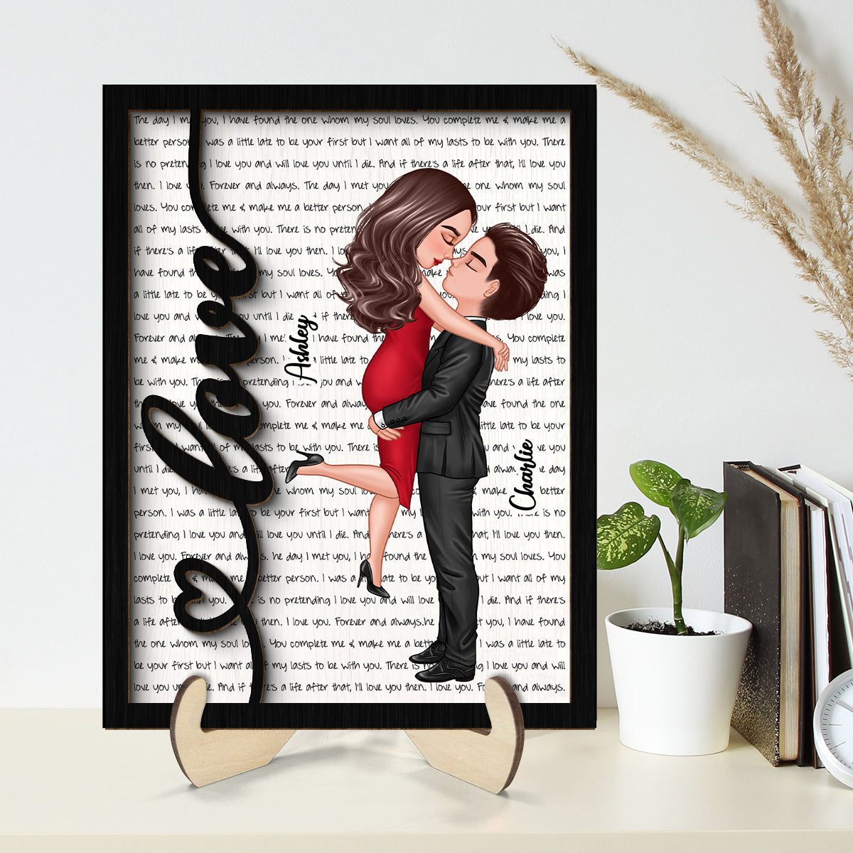Couple Love Be Mine  Gift For Him For Her Personalized 2-layer Wooden Plaque