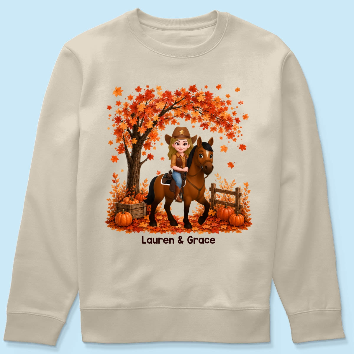 Trending Fall Season Girl And Her Horse - Personalized Shirt - Gift for Horse Lovers