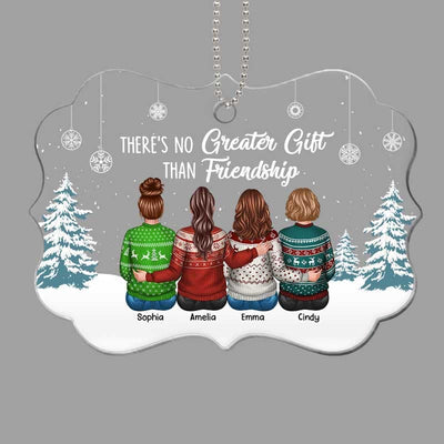No Greater Gift Than Sisters Back View Personalized Acrylic Ornament