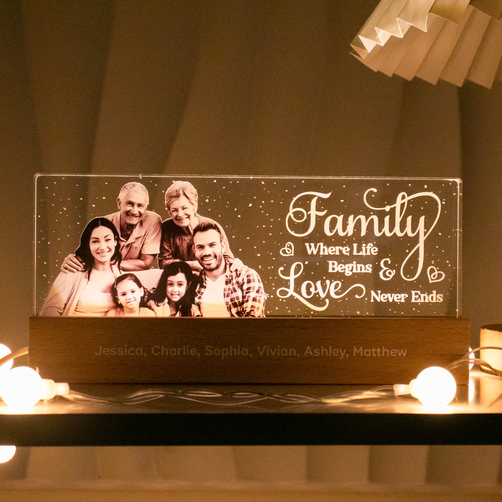 Father's Day Delight -  Monochrome Memories in Full Flight - Custom LED Night Light