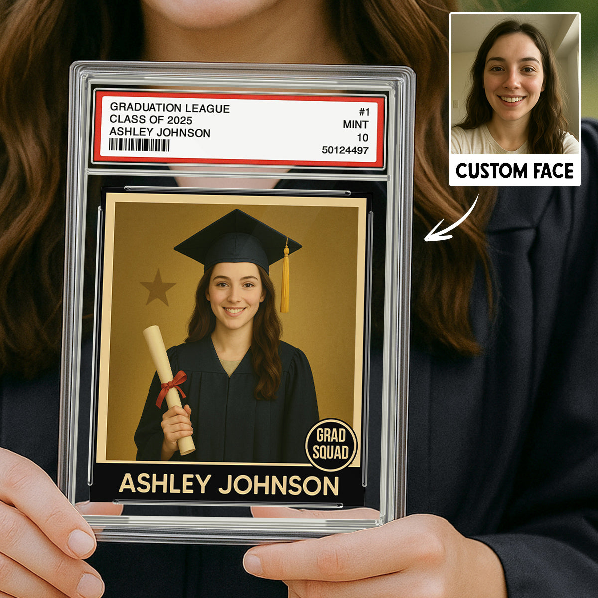 Graduation Gift Graduate Trading Card Style Personalized Acrylic Block Plaque, Unique Keepsake, Graduation Gift