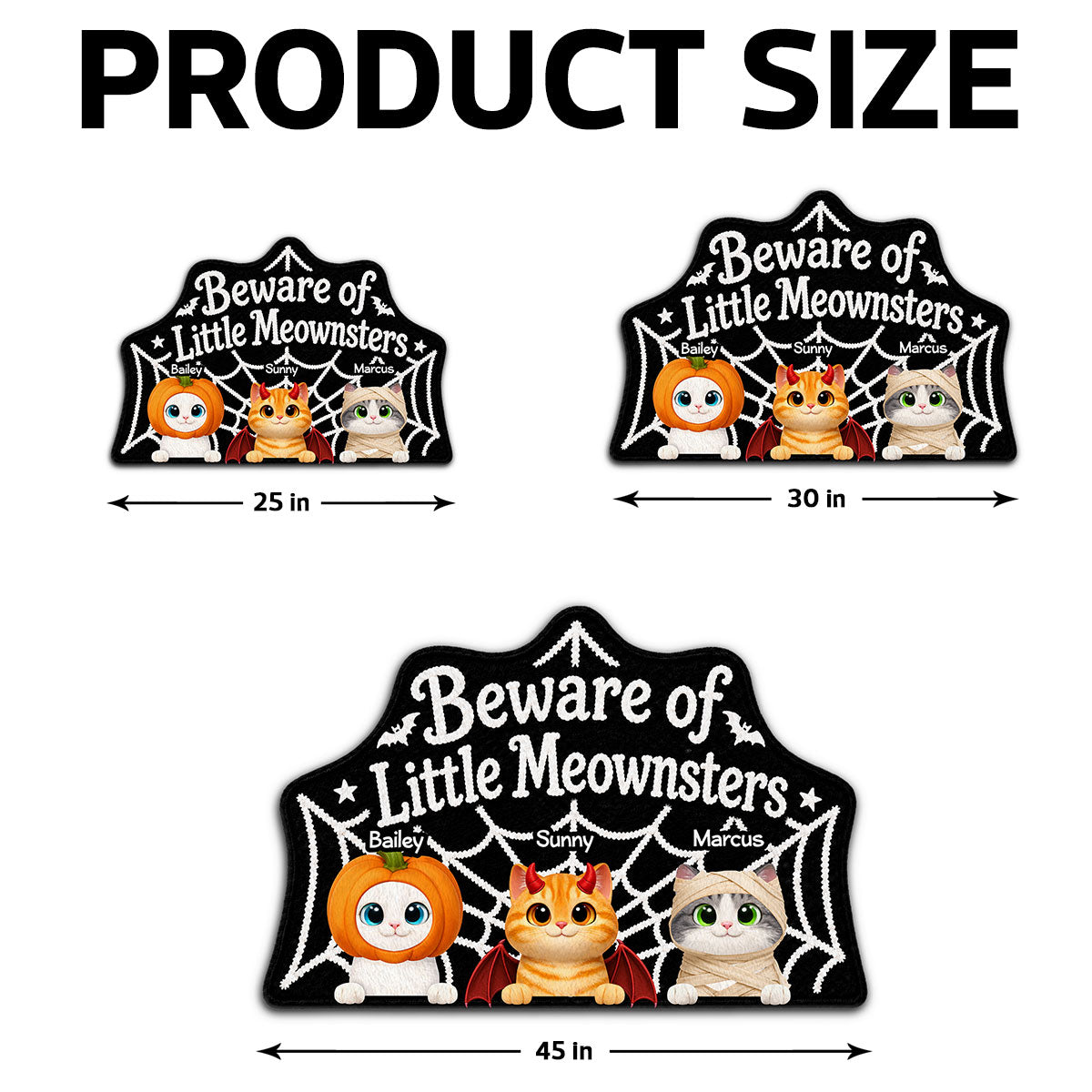 Creepy Cute Cat - Personalized Doormat - Halloween Gift Fot Cat Lovers