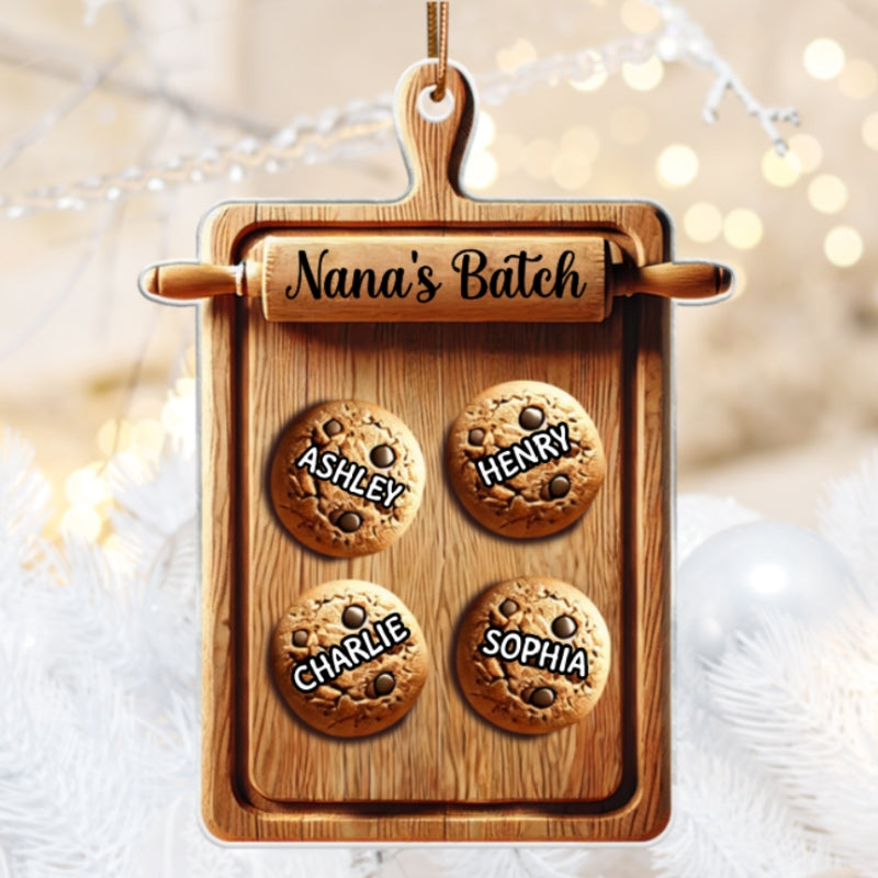 3D Effect Grandma's Batch Cookies Cutting Board Christmas Personalized Acrylic Ornament