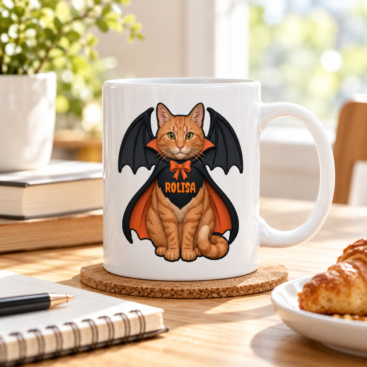 Custom Dog Cat Vampire - Personalized Mug - Spooky Rustic Halloween Porch Decoration