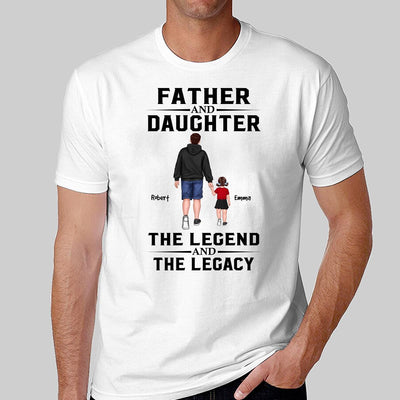 Dad Father Grandpa And Kids Walking The Legend The Legacy Personalized Shirt