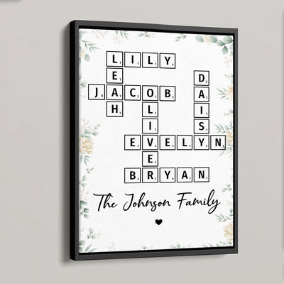 Family Crossword Art - Created In A Moment, Treasured Forever Personalized Poster
