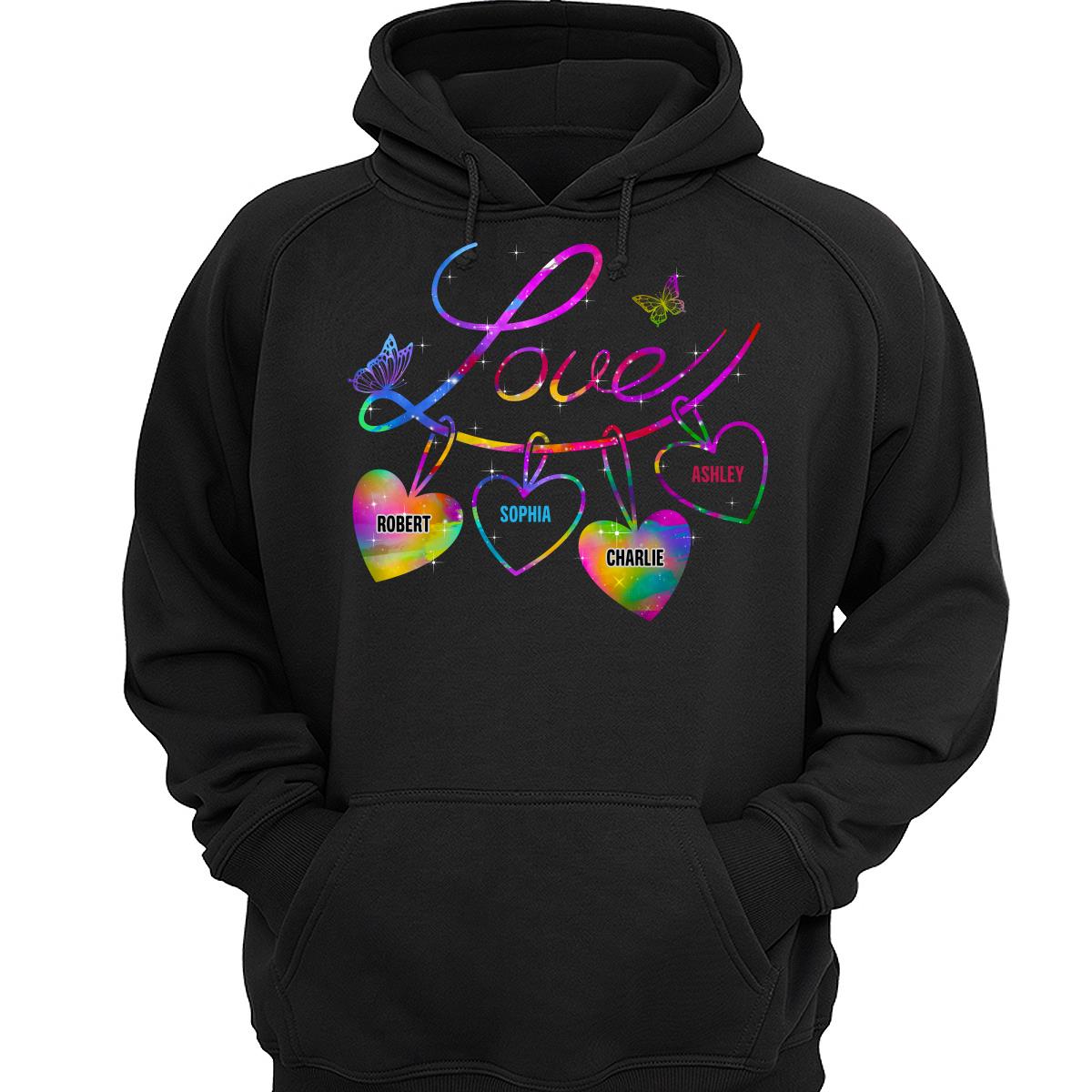 Love Grandma Mom Life Heart Chain Personalized Shirt