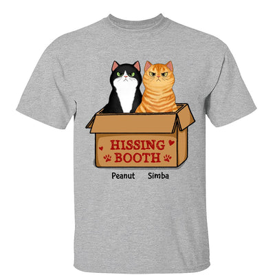 Hissing Booth Grumpy Fluffy Cat Funny Gift For Cat Lover Personalized Shirt