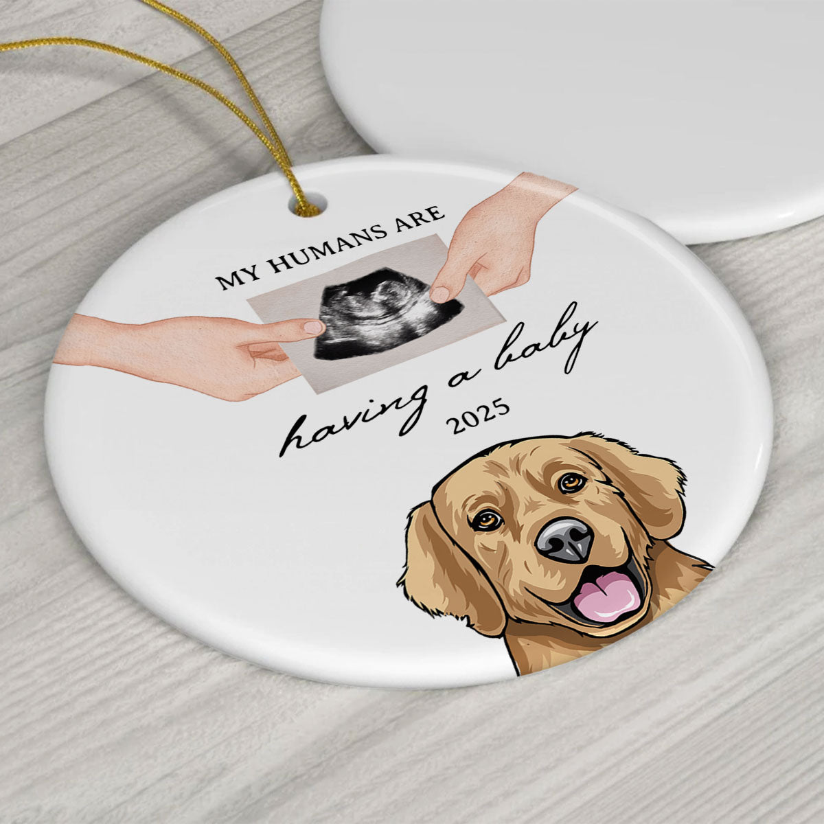 My Human Having A Baby, Personalized Pregnancy Announcement Ornament with Dogs Cats, Expecting Family Christmas Keepsake, Custom Gift