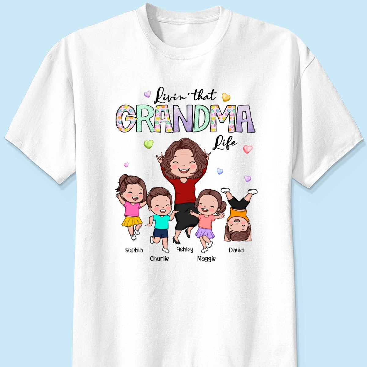 Livin' That Grandma Life Vector Happy Kids Personalized Shirt