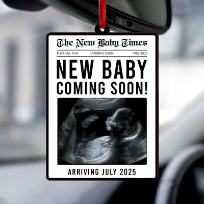 The New Baby Times Personalized Photo Frame Ornament, Unique Pregnancy Announcement, Baby First Christmas, Gift For New Mom, New Dad