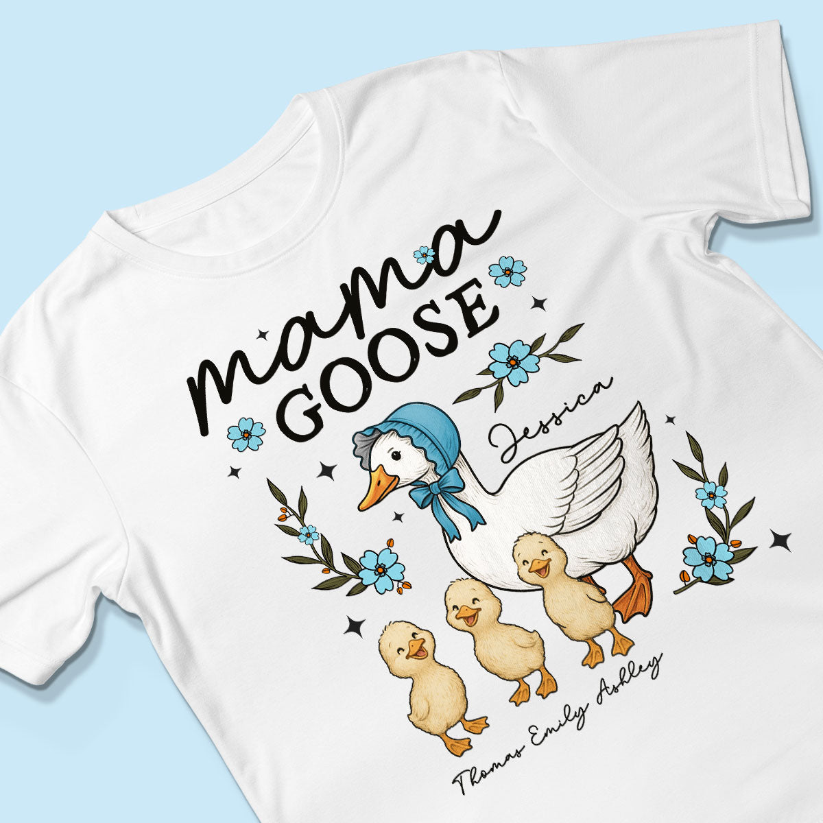Mama Goose Floral Personalized Shirt, Gift For Mom, Grandma
