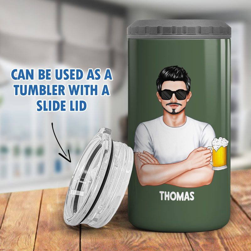 Dad‘s Brewing Company Gift For Dad Grandpa Personalized 4 In 1 Can Cooler