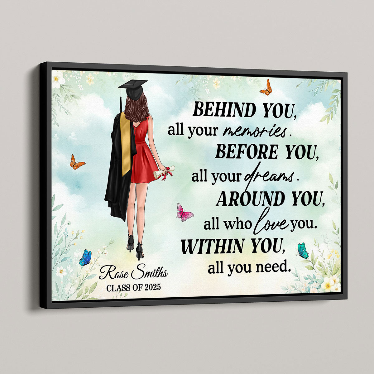 Graduation Senior Behind You All Your Memories Personalized Poster, Graduation Gift