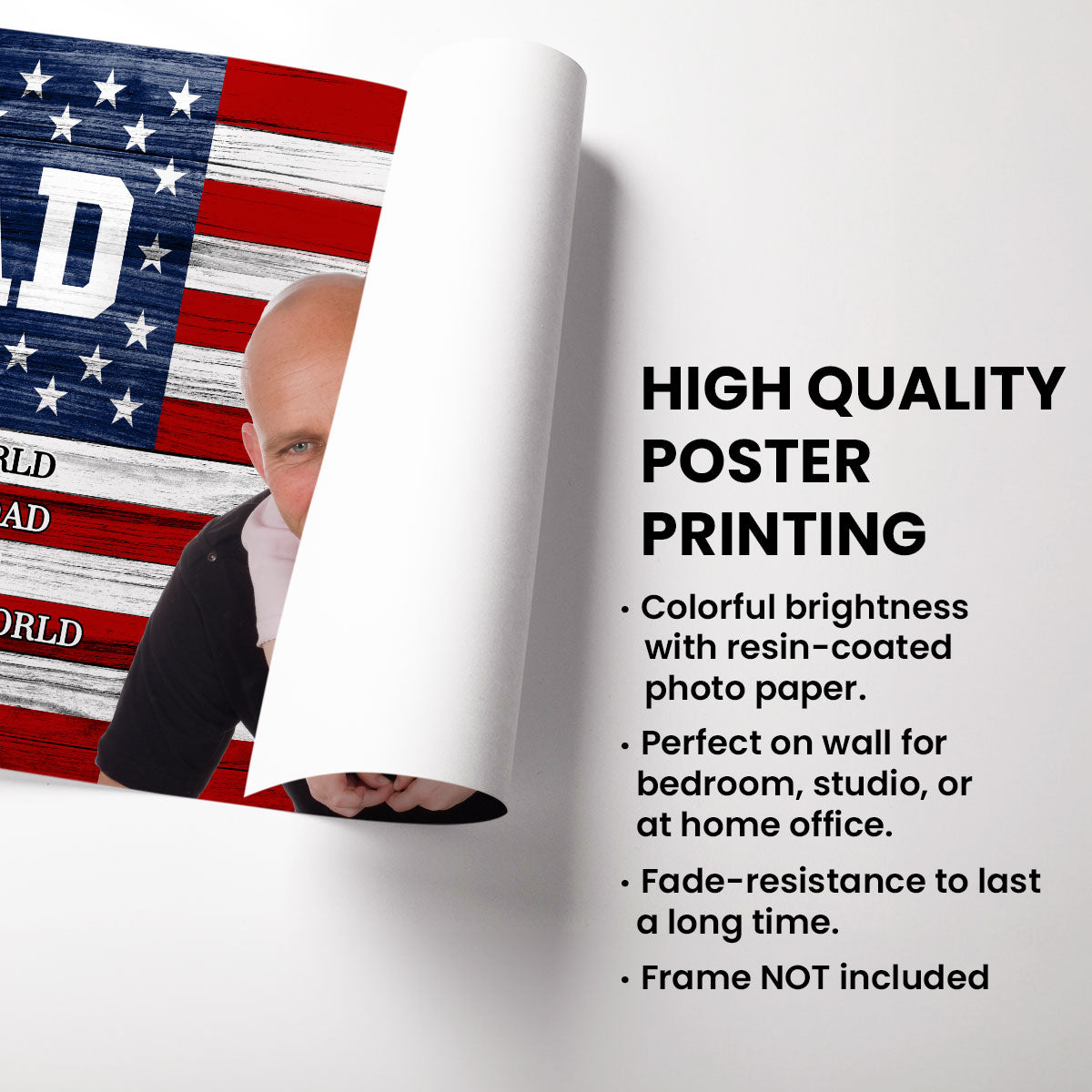 Nation Flag To Me You Are The World Photo Inserted Personalized Poster, Gift For Dad, For Husband