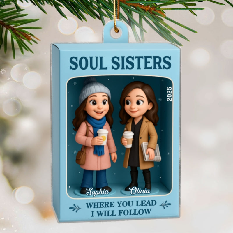 Besties Where You Lead I Will Follow Toy Box Style - Personalized Acrylic Ornament - Christmas Gift For Best Friends