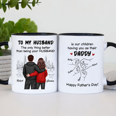 The Only Thing Better Than Having You As My Husband Fist Bump Outline Personalized Mug