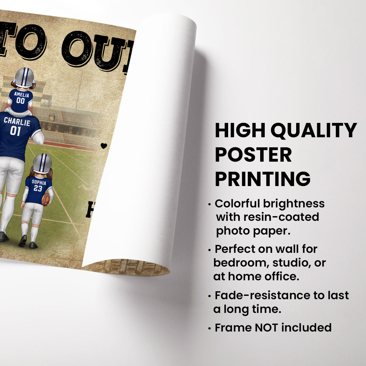 To My Dad American Football Dad Fan Personalized Horizontal Poster