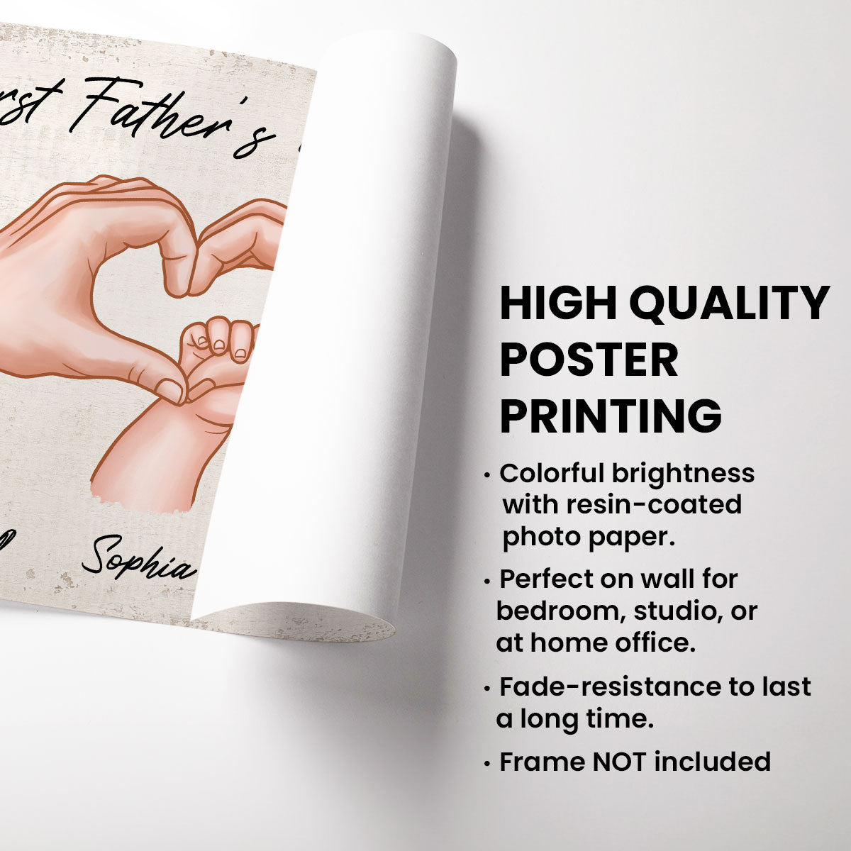 Our First Father‘s Day Together Personalized Poster, Father’s Day Gift For Dad