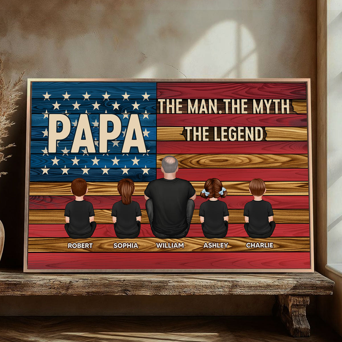 Grandpa The Man The Myth The Legend Personalized Poster, Gift For Grandpa