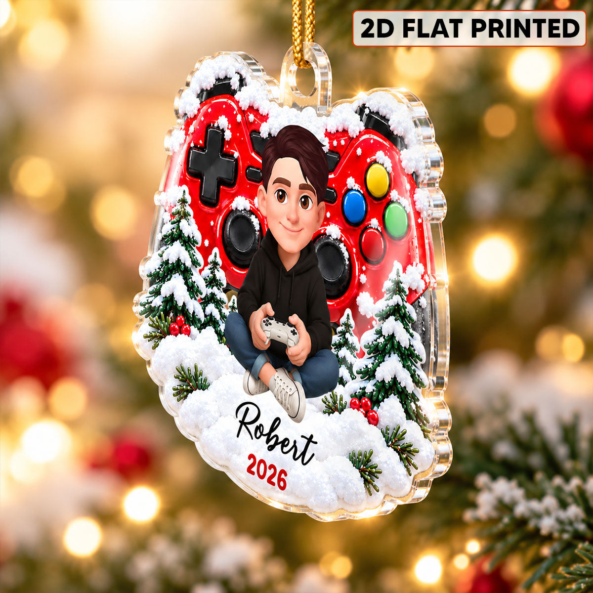 Game Design For Boy Girl - Personalized Acrylic Ornament - Christmas Gift For Gamers Grandkids
