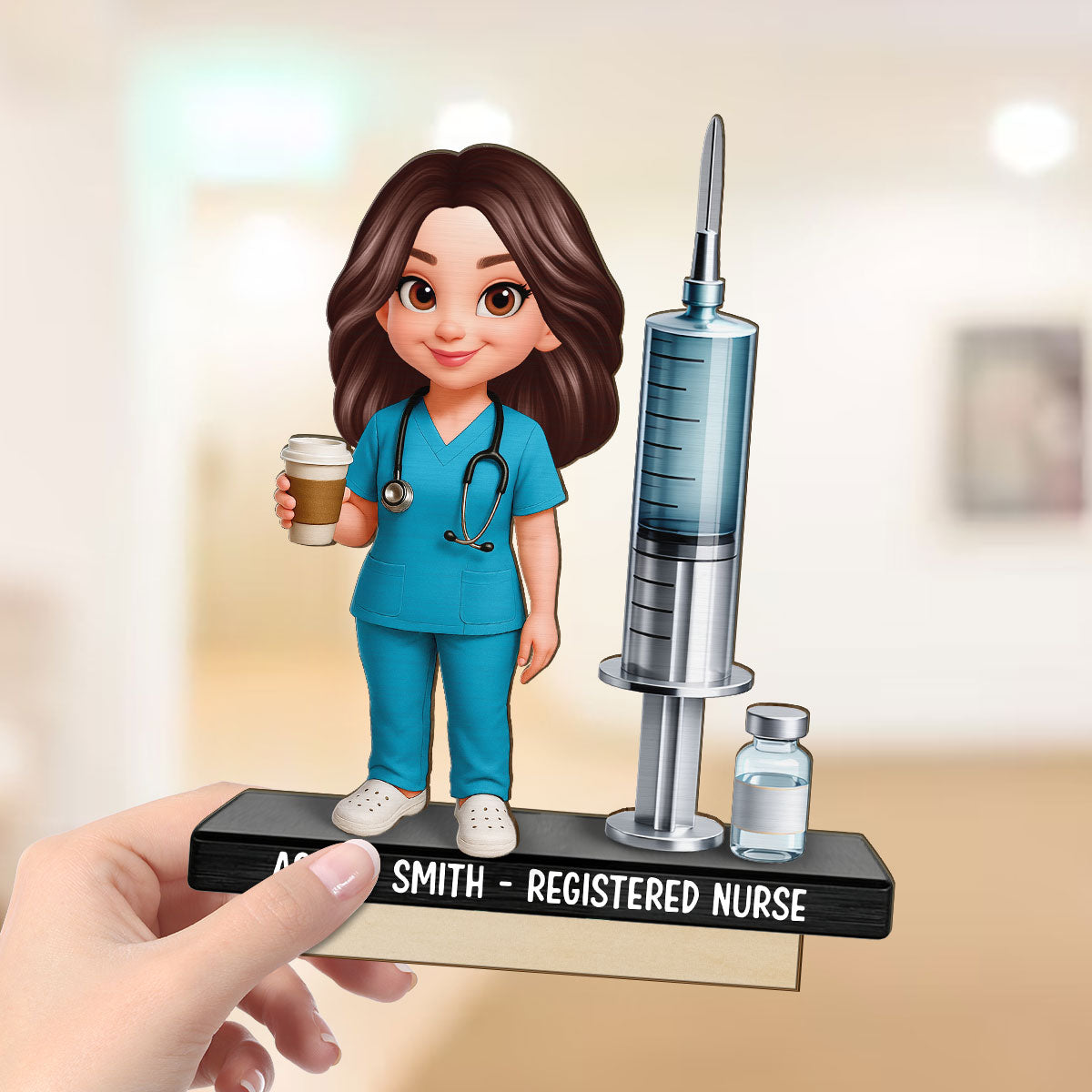 Proud Nurse - Personalized 2-Layered Wooden Plaque - Gift For Nurses