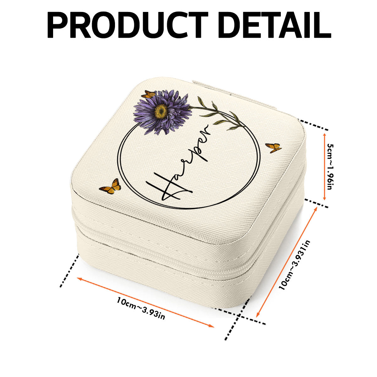 Birth Month Flower Custom Name Personalized Jewelry Box, Gift for Her, Gift For Friends, Mother's Day Birthday Gift