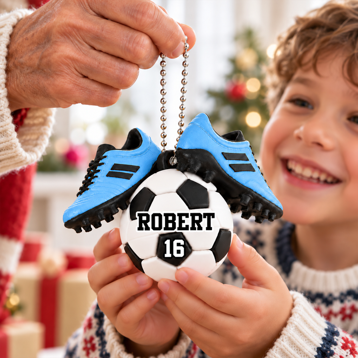 Soccer Ball Custom Name & Number - Personalized 3D Ornament - Gift For Soccer Lovers, Soccer Team, Boys, Girls, Grandkids