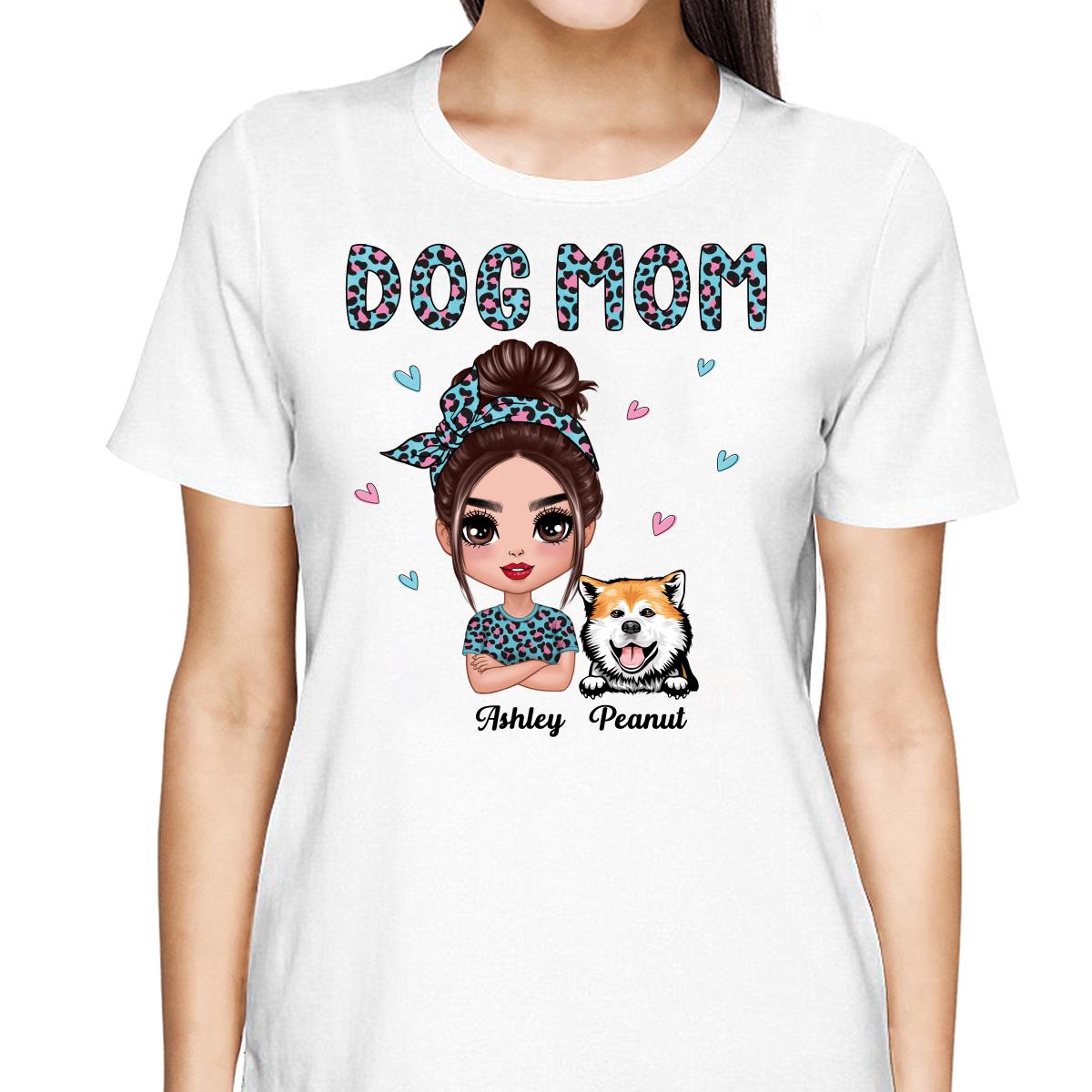 Colorful Leopard Pattern Doll Dog Mom Gift For Dog Lovers Personalized Shirt