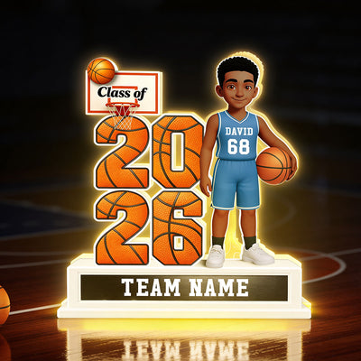 Basketball Senior Class Of 2026 2027 - Personalized Light Box - Graduation Gift For Son, Daughter