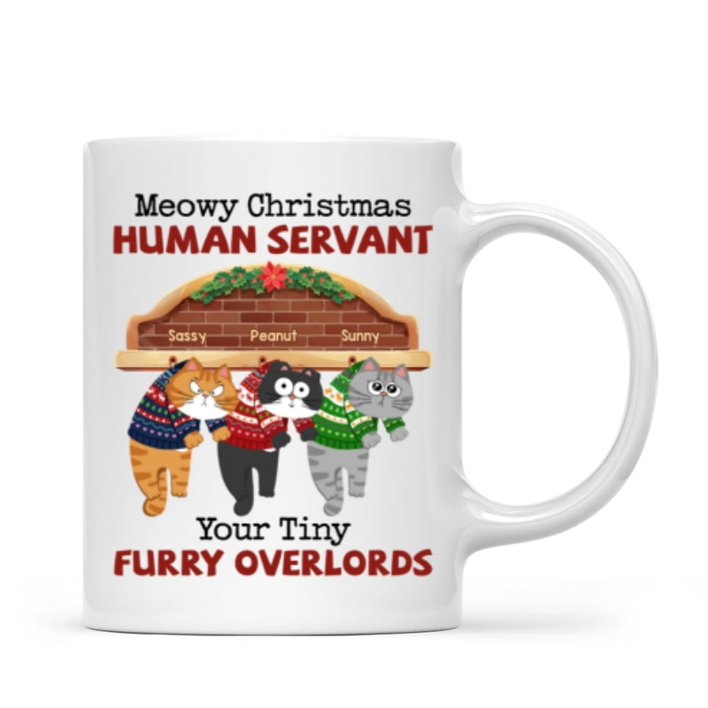 Meowy Christmas Human From Naughty Cats Personalized Mug, Christmas Gift