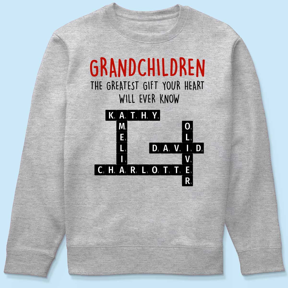 Grandchildren The Greatest Gift Your Heart Will Ever Know, Crossword Puzzle Personalized Shirt