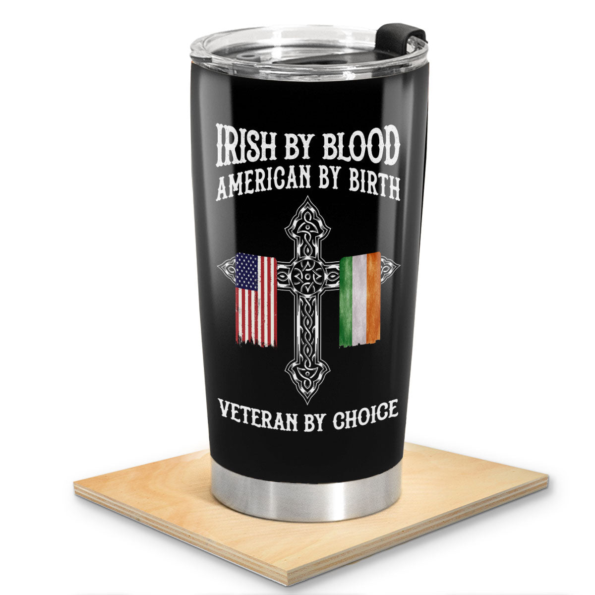 St. Patrick's Day Irish By Blood American By Birth Personalized Tumbler, Customize Title