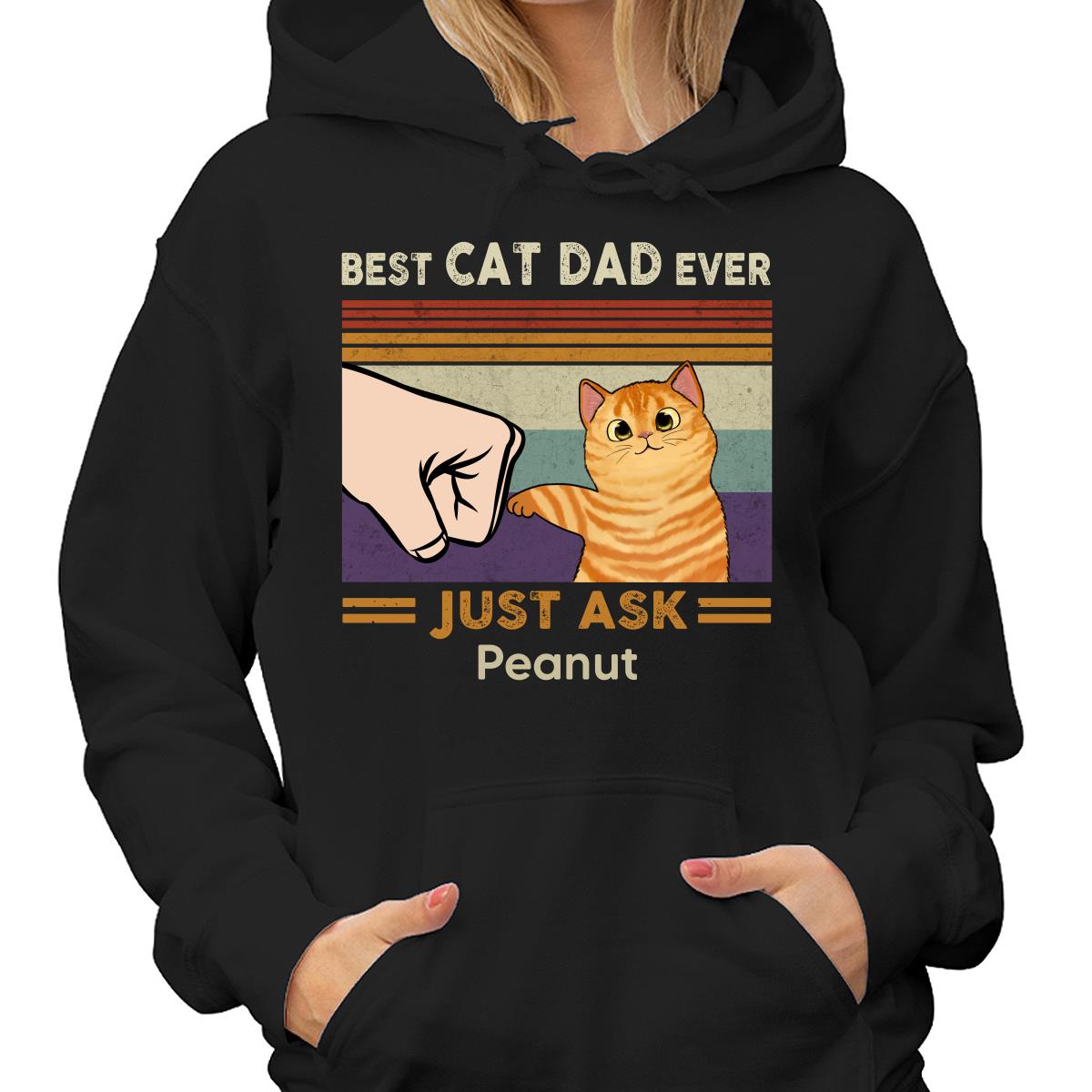 Best Cat Dad Mom Ever Fluffy Cat New Color Palette Personalized Shirt