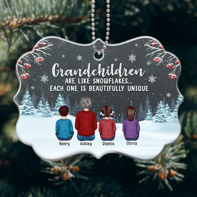 Grandchildren Are Like Snowflake Grandma Personalized Acrylic Ornament