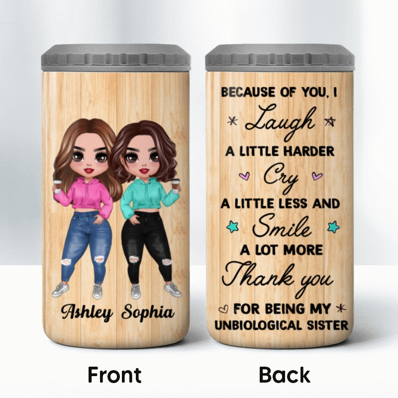 Doll Hoodie Besties Standing To My Bestie Personalized 4 In 1 Can Cooler