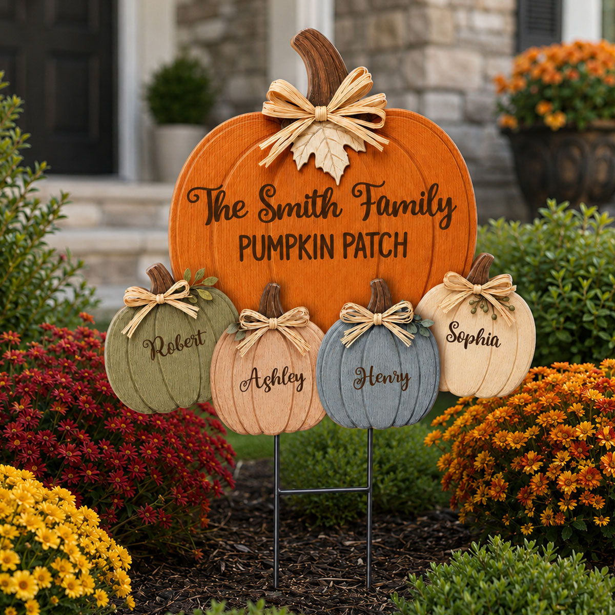 Cozy Rustic Fall Vibe Family Pumpkin Patch - Personalized Yard Sign - Fall Decor For Family