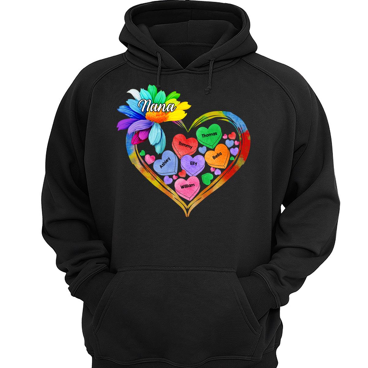 Grandma Mom Hearts Daisy Personalized Shirt