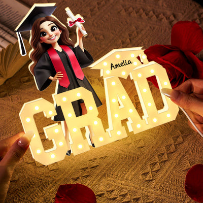 3D Effect 2025 Graduation Marquee Letters Personalized Light Box, Graduation Gift