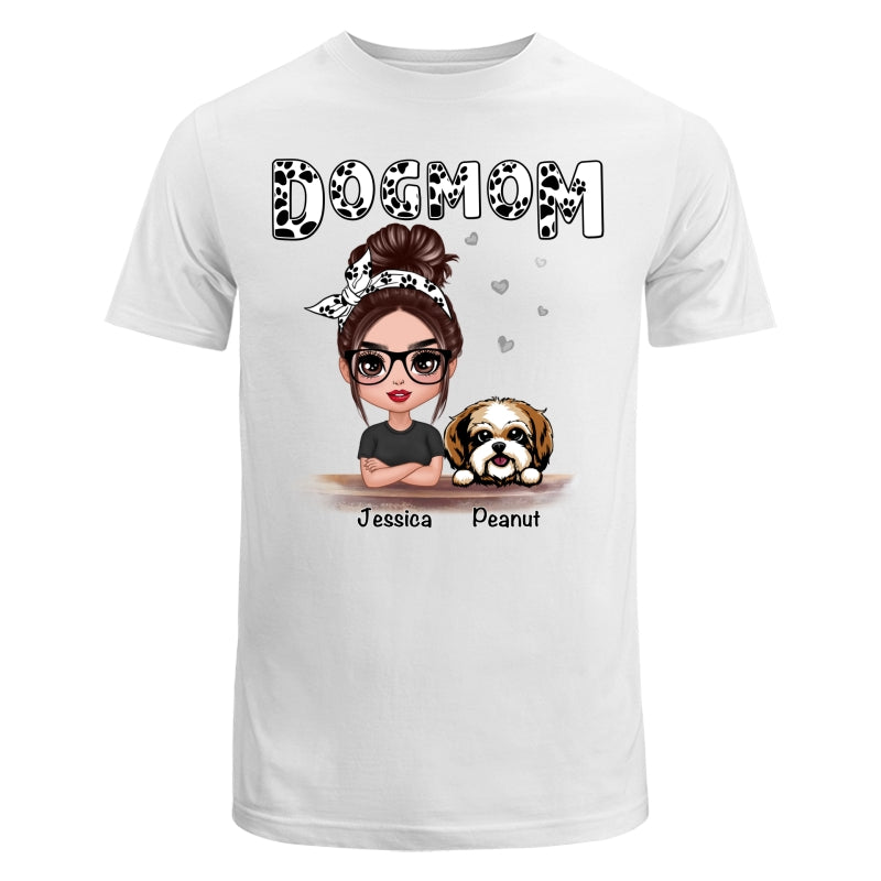 Doll Dog Mom Paw Pattern Personalized Shirt