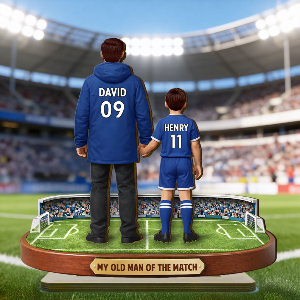 My Old Man Of The Match - Personalised 2-Layered Wooden Plaque - UK Father's Day Gift For Football Dad