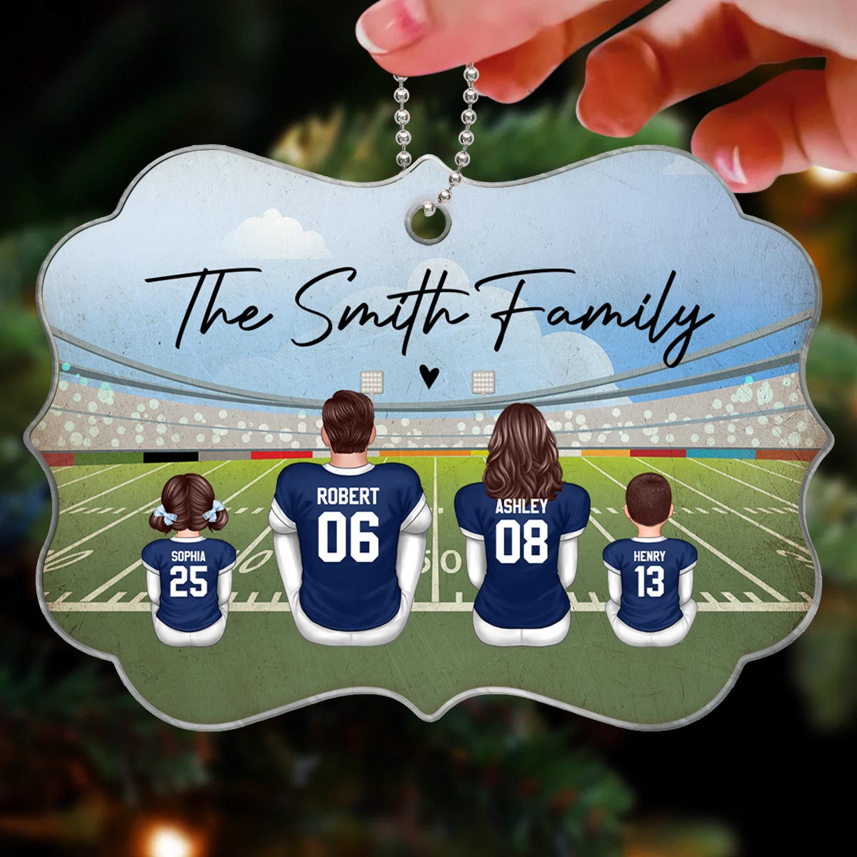 Football Family Christmas Personalized Acrylic Ornament