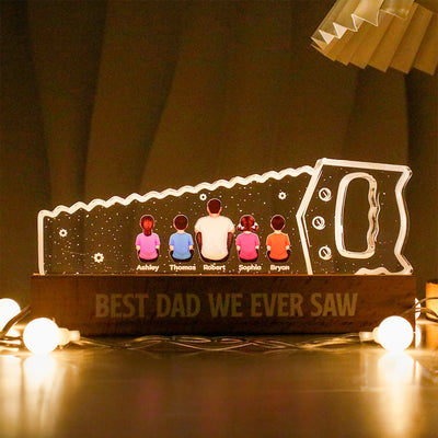 Best Dad Grandpa We Ever Saw Personalized Acrylic LED Night Light