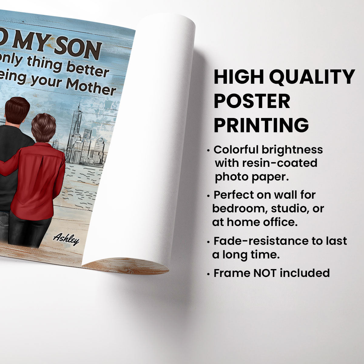 Watching You Be A Dad From Mom Dad To Son Wooden Texture Personalized Poster, Gift For Son