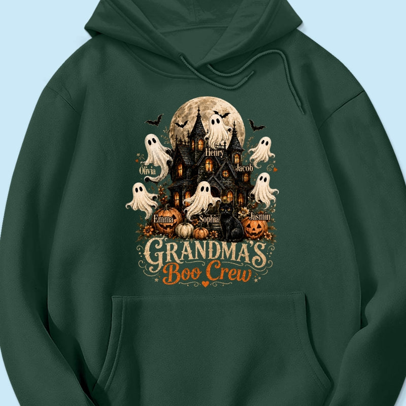 Grandma's Boo Crew Halloween Haunted House - Personalized Shirt - Gift for Grandma