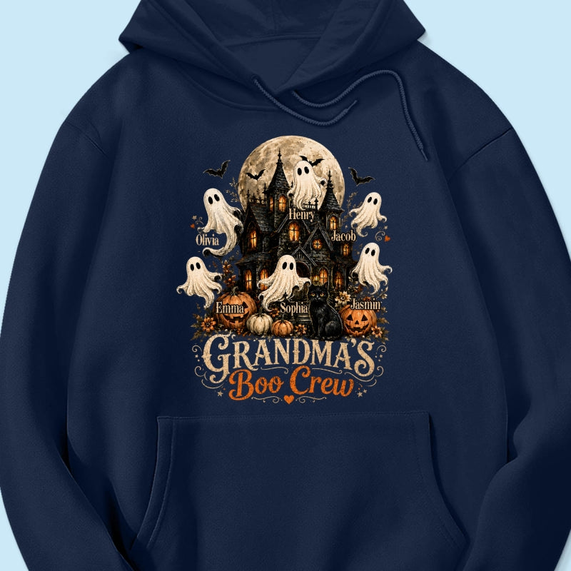 Grandma's Boo Crew Halloween Haunted House - Personalized Shirt - Gift for Grandma