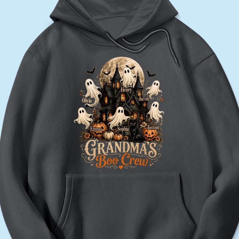 Grandma's Boo Crew Halloween Haunted House - Personalized Shirt - Gift for Grandma