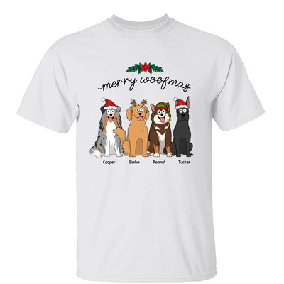 Happy Howlidays Merry Woofmas Cartoon Dogs Gift For Dog Lover Personalized Shirt