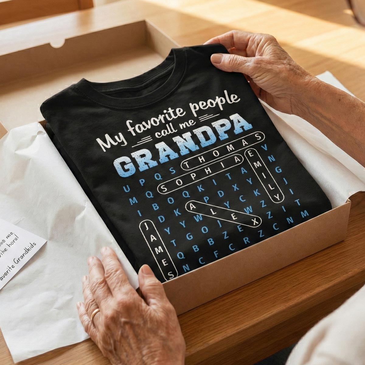My Favorite People Call Me Grandpa Dad Word Search Puzzle - Personalized Shirt - Gift For Grandpa, Dad