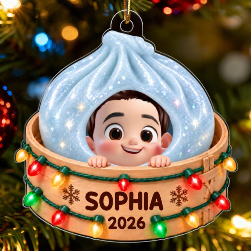 Trending Dumpling With Kid - Personalized Acrylic Ornament - Christmas Gift, Keepsake For Kids, Teenagers